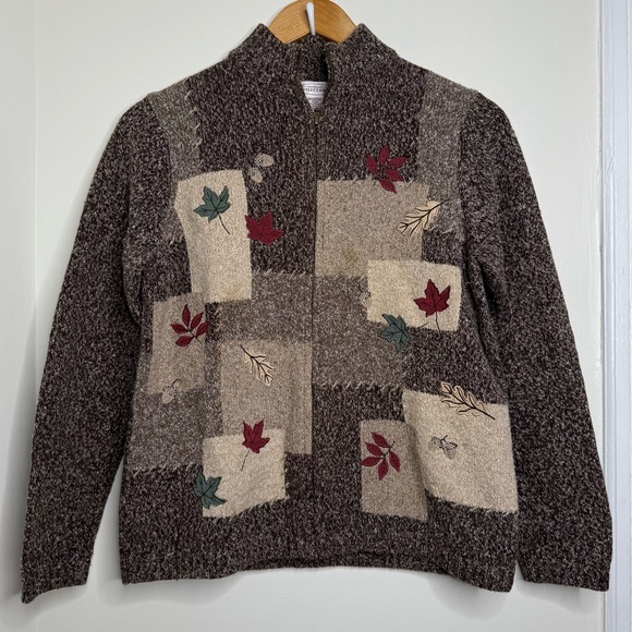 Northern Reflections Sweaters - Vintage Northern Reflections Zip Up Sweater Women’s Size Small Fall Leaves